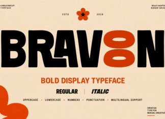 Bravoon — Bold Display Typeface Font preview image 1