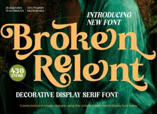 Broken Relent – Decorative Display Serif Font preview image 1