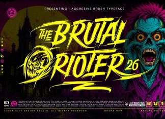 Brutal Rioter Typeface Font preview image 1
