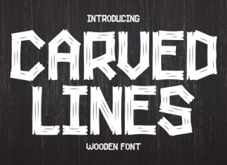 Carved Lines Wooden Font preview image 1