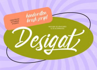 Desigat – Handwritten Brush Script Font preview image 1