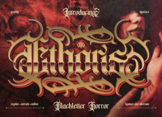 Ethoris – Blackletter Horror Font preview image 1