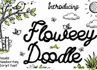 Floweey Doodle Handwriting Font preview image 1