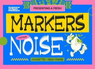 Markers Noise – Handwritten Rough Marker Font preview image 1