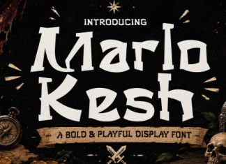 Marlo Kesh Pirate Display Typeface Font preview image 1