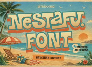 Nestafu – Hawaiian Display Font preview image 1