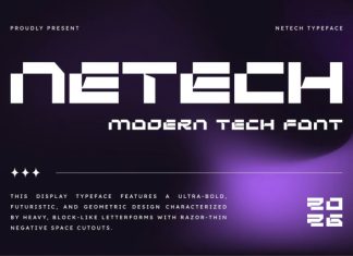 Netech – Modern Futuristic Font preview image 1