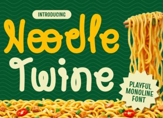 Noodle Twine Playful Monoline Font preview image 1