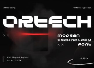 Ortech – Modern Futuristic Font preview image 1