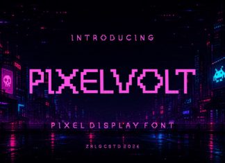 PIXELVOLT Display Typeface Font preview image 1