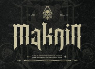 Maknin || Dark and Gothic Blackletter Font preview image 1