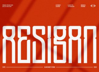 Resigan || Modern Condensed Dosplay Font preview image 1