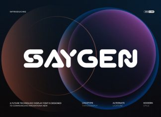Saygen || Modern Futuristic Sans Serif Font preview image 1