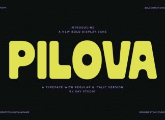 Pilova – Bold Groovy Display Font preview image 1