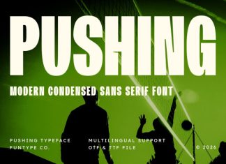 Pushing – Modern Condensed Sans Serif Font preview image 1