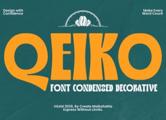 Qeiko–Bold Condensed Decorative Font preview image 2