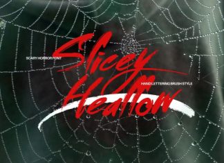 Slicey Heallow – Scary Horror Font preview image 1