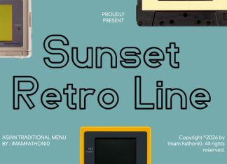 Sunset Retro Line Font preview image 1