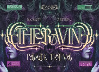 Theravin – Dark Tribal Font preview image 1