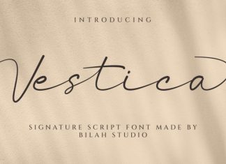 Vestica signature script font preview image 1