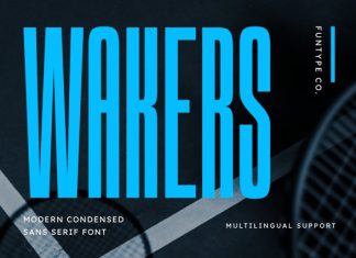 Wakers – Modern Condensed Sans Serif Font preview image 1
