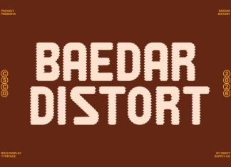 Baedar Distort Font preview image 1