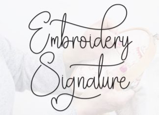 Embroidery Signature Font preview image 1
