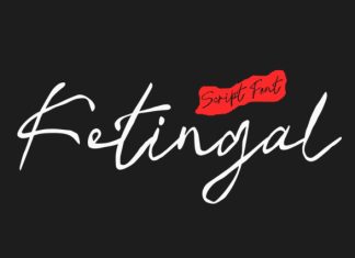 Ketingal  Script Font preview image 1