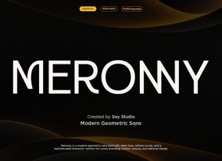 Meronny – Geometric Ligature Font preview image 1