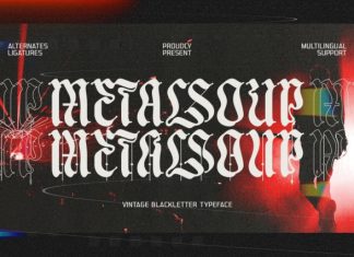 Metal Soup Blackletter Typeface Font preview image 1