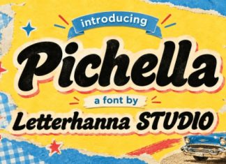 Pichella Bold Script Retro Font preview image 1