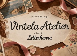 Vintela Atelier Retro Ribbon Script Font preview image 1