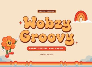 Wobzy Groovy – Chunky Wavy Display Typeface Font preview image 1