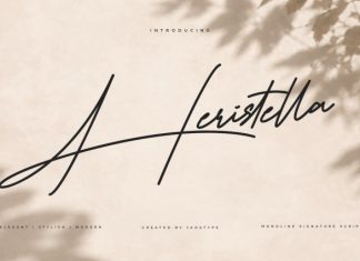 Heristella – Elegant Monoline Signature Font preview image 1